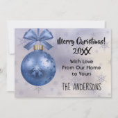 Schöne Blue Bobble Ornament Silk Ribbon Card (Vorderseite)