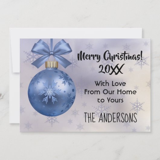 Schöne Blue Bobble Ornament Silk Ribbon Card (Vorderseite)
