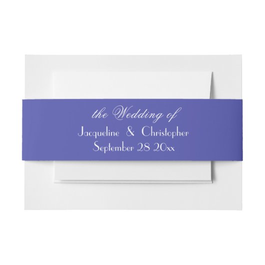 Schöne Blue Chic Script Names Elegant Wedding Einladungsbanderole (Vorderseite Beispiel)