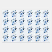 Schöne Blue Christmas Blume Geschenkpapier Set (Vorderseite 2)