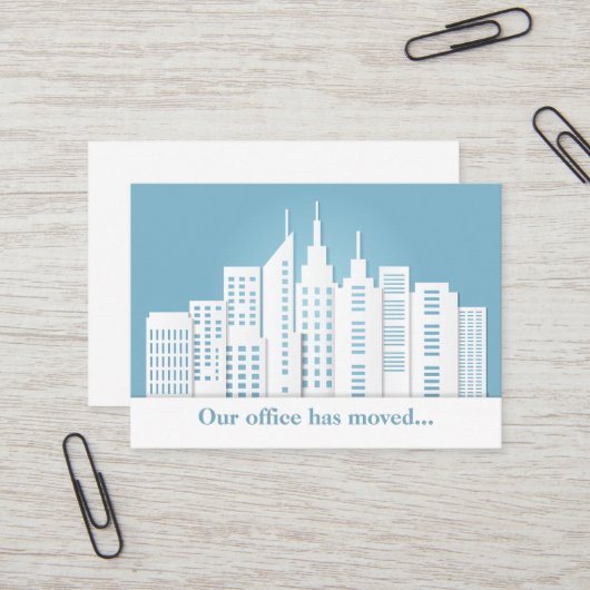 Schöne Blue City Skyline Änderung der Adresse Visitenkarte (Vorderseite/Rückseite Beispiel)