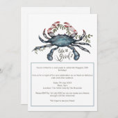 Schöne Blue Crab Design Einladung (Vorne/Hinten)