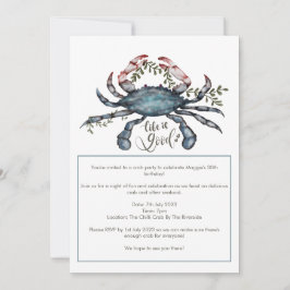 Schöne Blue Crab Design Einladung