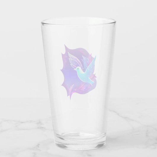Schöne Blue Dove Graphic Glas (Rückseite)