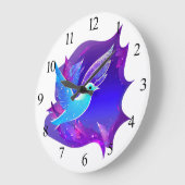 Schöne Blue Dove Graphic Große Wanduhr (Winkel)