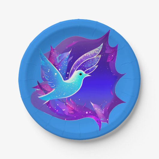 Schöne Blue Dove Graphic Pappteller (Vorderseite)