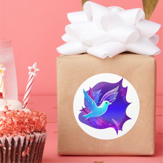 Schöne Blue Dove Graphic Runder Aufkleber (Party)
