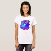Schöne Blue Dove Graphic T-Shirt (Vorne ganz)