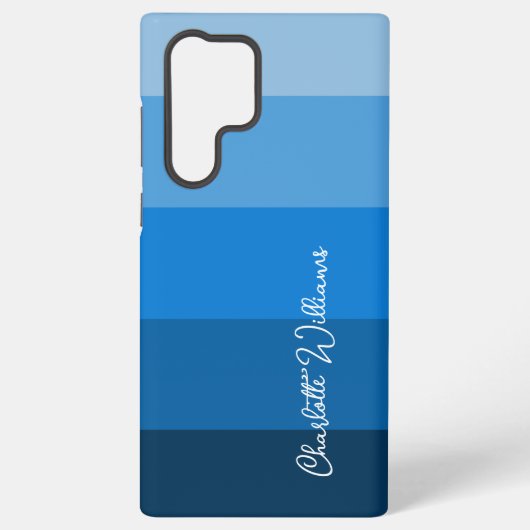 SCHÖNE BLUE FARBE STRIPE LINIE PATTERNAME SAMSUNG GALAXY HÜLLE (Rückseite)