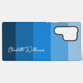 SCHÖNE BLUE FARBE STRIPE LINIE PATTERNAME SAMSUNG GALAXY HÜLLE (Rückseite (Horizontal))