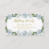 Schöne Blue Floral Baby Duschkabine Begleitkarte (Vorderseite)