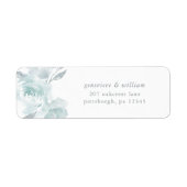 Schöne Blue Floral Wedding Rücksendeadresse (Vorne)