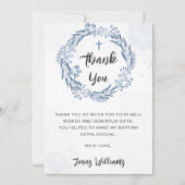 Schöne Blue Florals Taufe Danke Karte (Vorderseite)