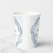 Schöne Blue Florals Taufe Pappbecher (Rechts)