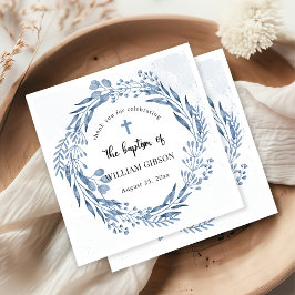 Schöne Blue Florals Taufe Serviette