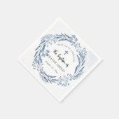 Schöne Blue Florals Taufe Serviette (Ecke)