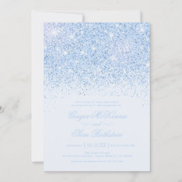 Schöne Blue Glitzer Hochzeitseinladungen Einladung