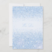 Schöne Blue Glitzer Hochzeitseinladungen Einladung (Rückseite)