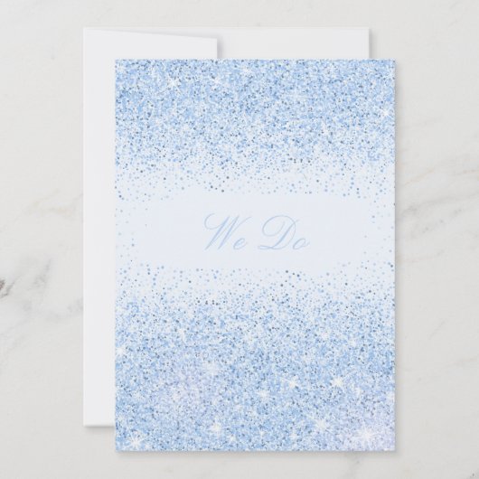 Schöne Blue Glitzer Hochzeitseinladungen Einladung (Rückseite)