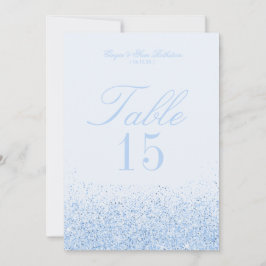 Schöne Blue Glitzer Wedding Tischnummer Cards