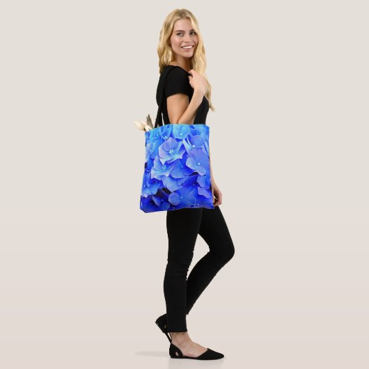 Schöne Blue Hydrangea Tote Bag Tasche (Am Model)