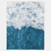 Schöne Blue Ocean Beach Waves Fleecedecke (Vorderseite)