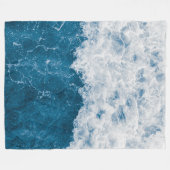 Schöne Blue Ocean Beach Waves Fleecedecke (Vorderseite (Horizontal))