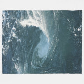 Schöne Blue Ocean Beach Waves Fleecedecke (Vorderseite (Horizontal))