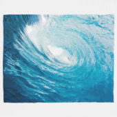 Schöne Blue Ocean Beach Waves Fleecedecke (Vorderseite (Horizontal))