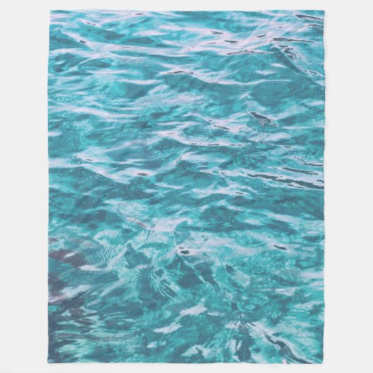Schöne Blue Ocean Beach Waves Fleecedecke (Vorderseite)