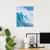 Schöne Blue Ocean Beach Waves Poster (Heimbüro)