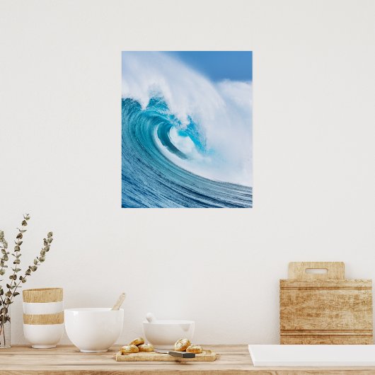 Schöne Blue Ocean Beach Waves Poster (Küche)