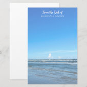 Schöne Blue Ocean Waves Seashore Fotografie Briefpapier (Vorne/Hinten)