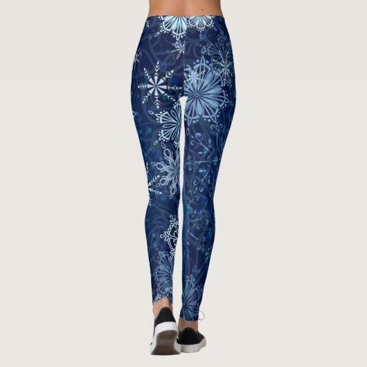 Schöne Blue Snowflake Leggings! Leggings (Rückseite)
