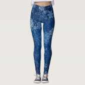 Schöne Blue Snowflake Leggings! Leggings (Vorderseite)