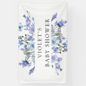 Schöne Blue Wildblume Babydusche Banner (Vertikal)