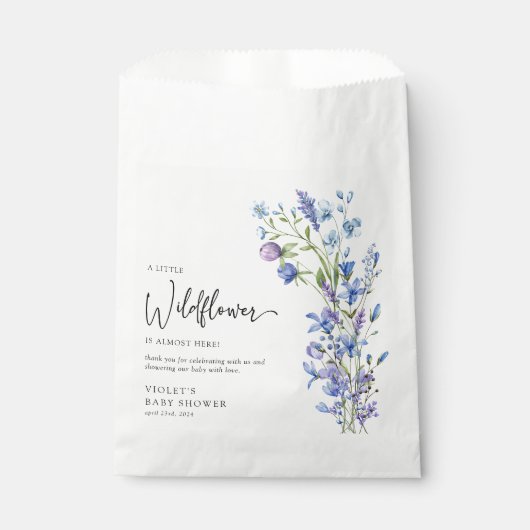 Schöne Blue Wildblume Babydusche Geschenktütchen (Vorderseite)