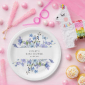 Schöne Blue Wildblume Babydusche Pappteller (Party)