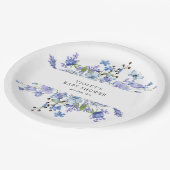 Schöne Blue Wildblume Babydusche Pappteller (Schrägansicht)