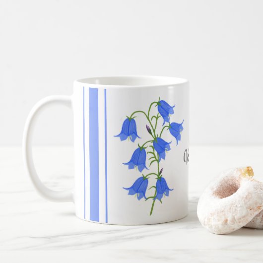 Schöne Bluebells Klassische Tasse mit Text (Mit Donut)