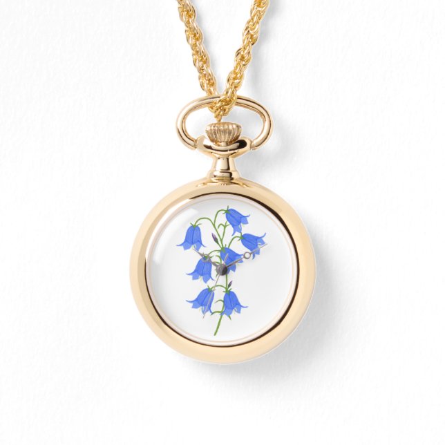 Schöne Bluebells Necklace Watch Armbanduhr (Vorderseite)