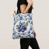 Schöne Blueberries Aquarellkunst Tasche (Von Nahem)