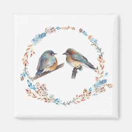 Schöne Bluebird Couple Art Magnet