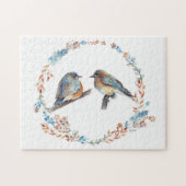 Schöne Bluebird Couple Art Puzzle (Horizontal)