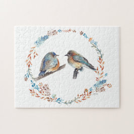 Schöne Bluebird Couple Art Puzzle