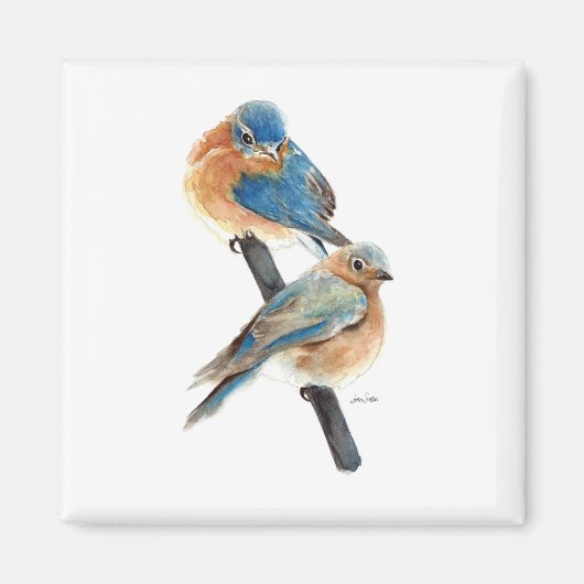 Schöne Bluebird Couture Watercolor Art Magnet (Vorne)
