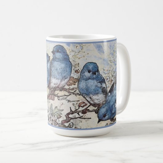 Schöne Bluebirts Kaffeetasse (VorderseiteRechts)