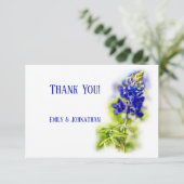 Schöne Bluebonnet-Blume, moderne Hochzeit, Dankeskarte (Stehend Vorderseite)