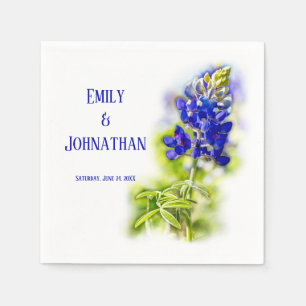 Schöne Bluebonnet-Blume, moderne Hochzeit, Serviette