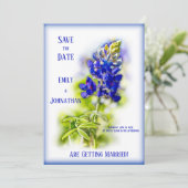 Schöne Bluebonnet-Blüte, modern, Save the Date Einladung (Stehend Vorderseite)